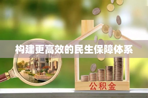 全国构建更高效的民生保障体系